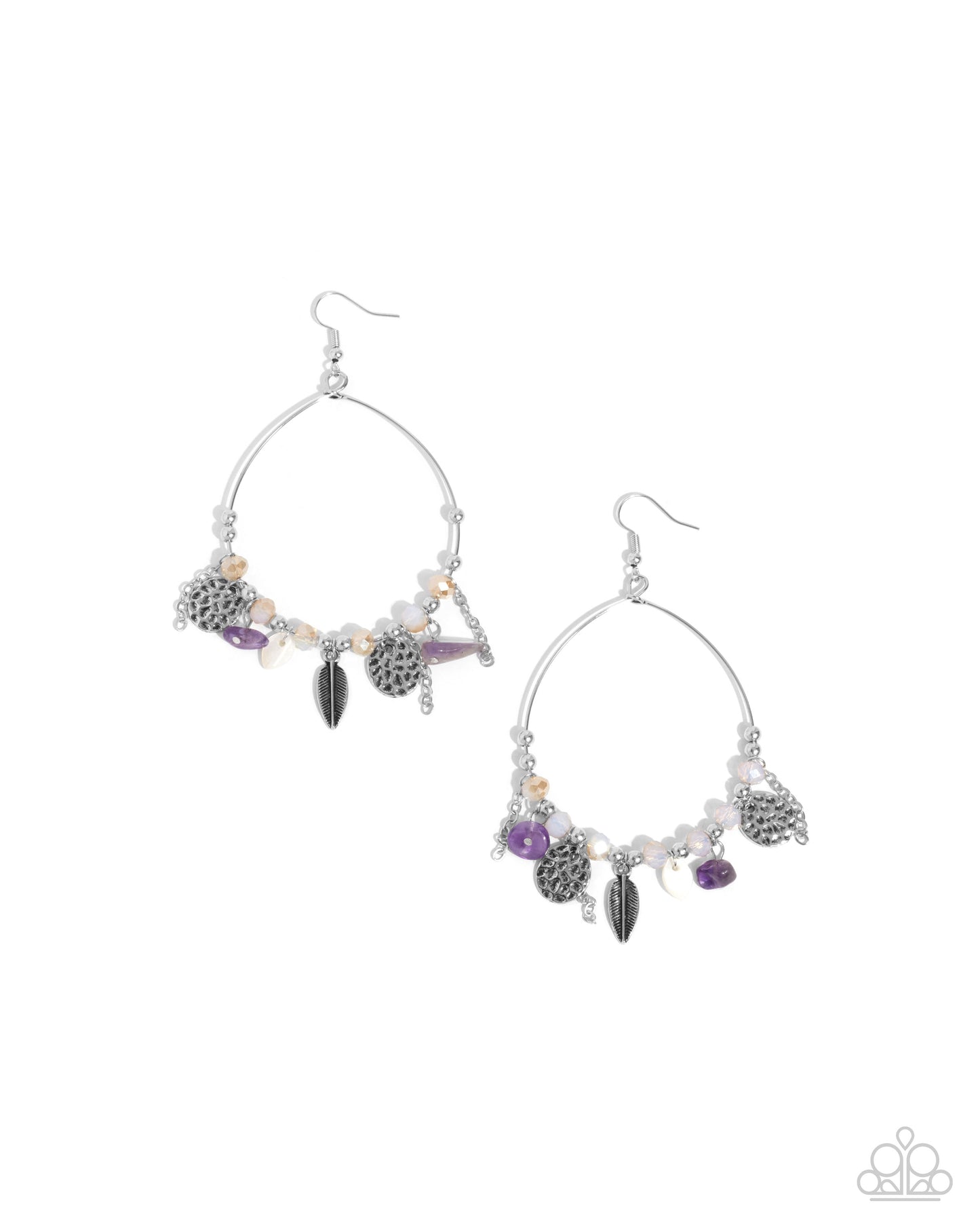 Feathered Fringe - purple - Paparazzi earrings