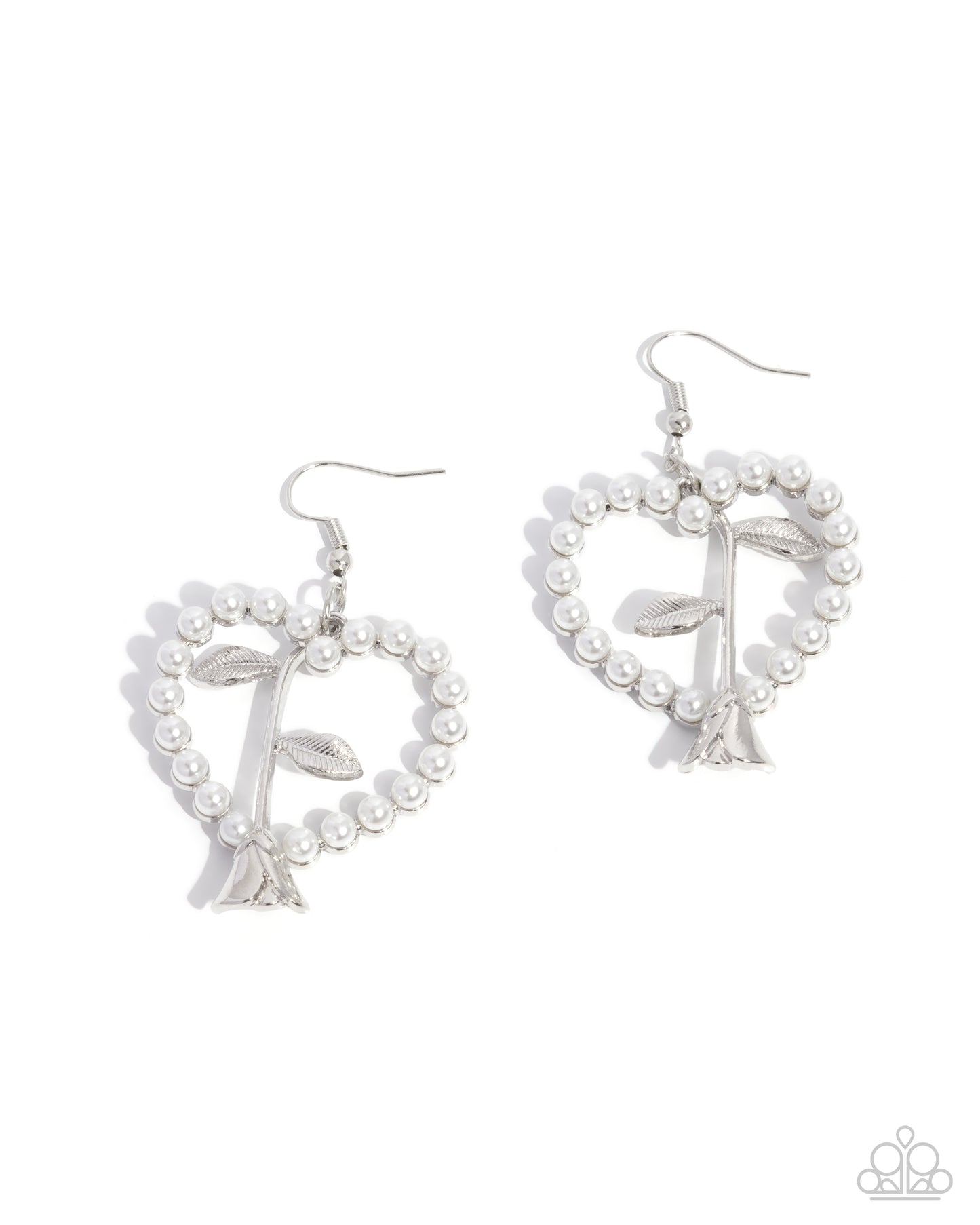 Feminine Fame - white - Paparazzi earrings