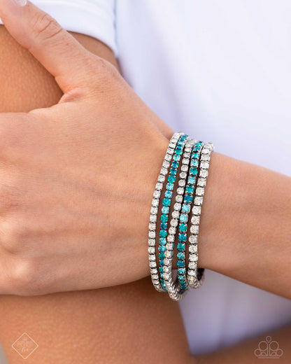 Feminine Fan - blue - Paparazzi bracelet