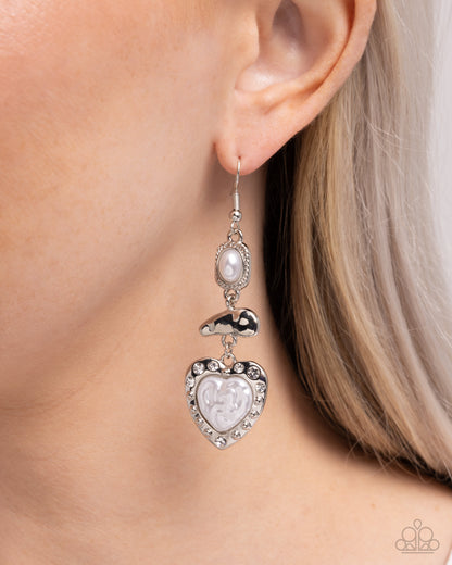 Feminine Feature - white - Paparazzi earrings