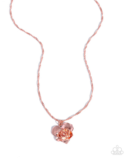 Fervent Flowers - copper - Paparazzi necklace