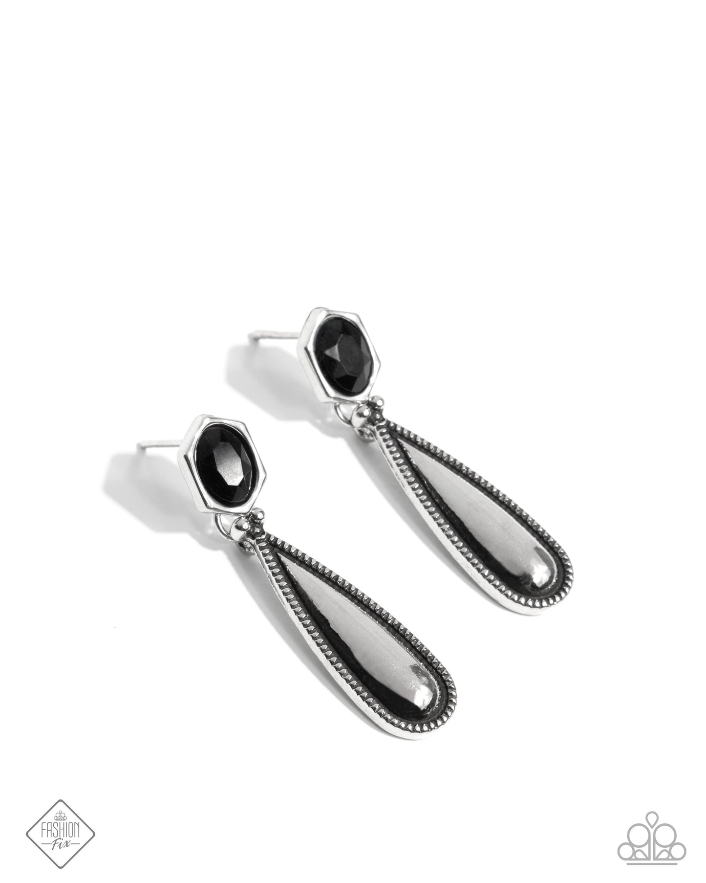 Festival Fame - black - Paparazzi earrings