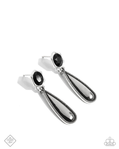 Festival Fame - black - Paparazzi earrings