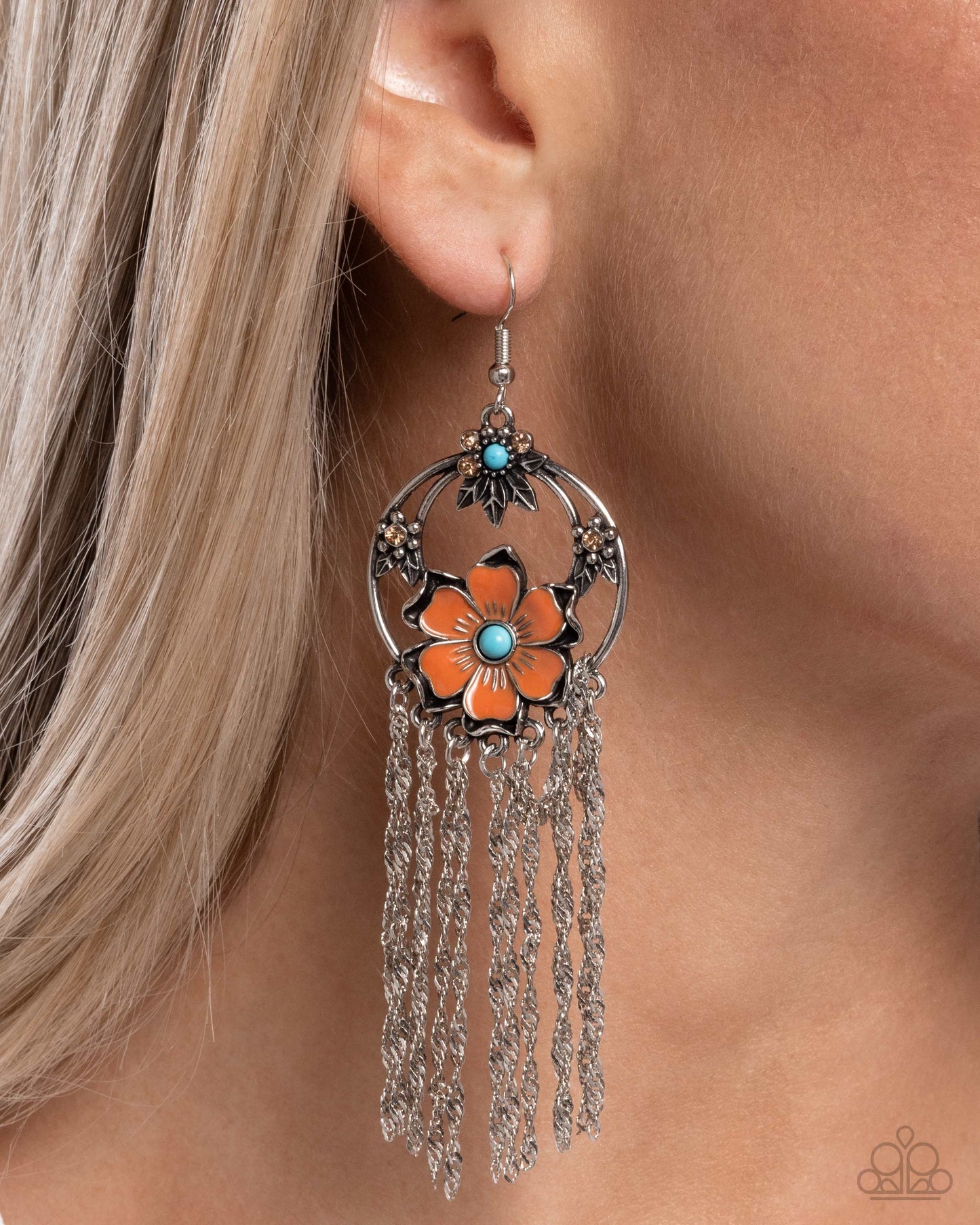 Festive Fringe - orange - Paparazzi earrings