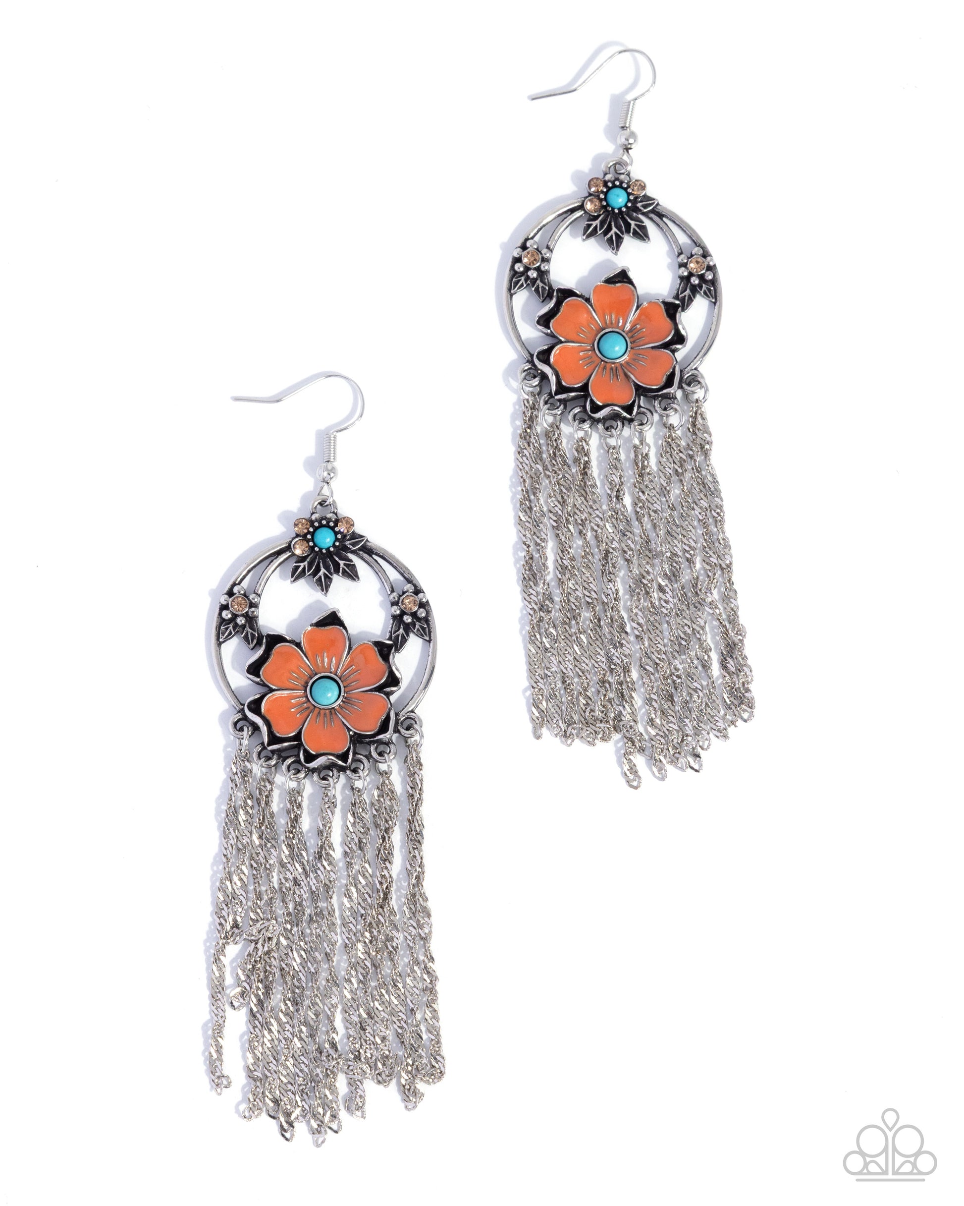 Festive Fringe - orange - Paparazzi earrings