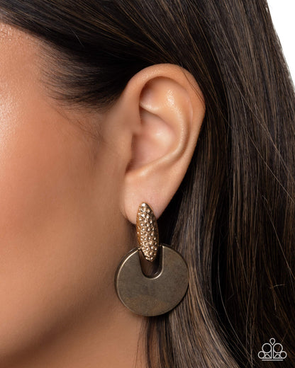 Fierce Fable - brass - Paparazzi earrings