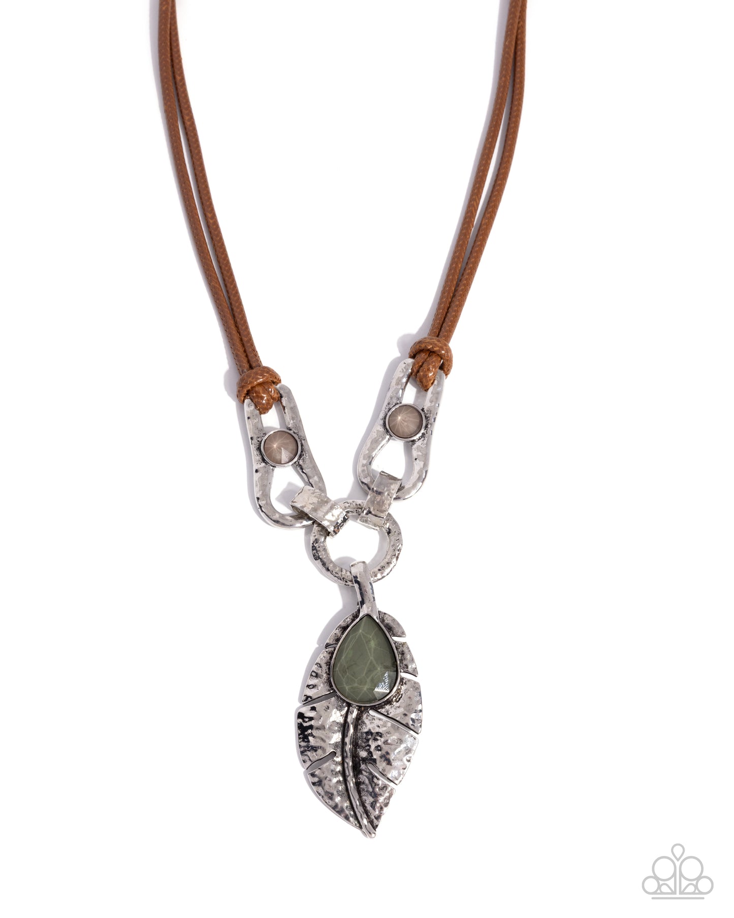 Fierce Feather - green - Paparazzi necklace
