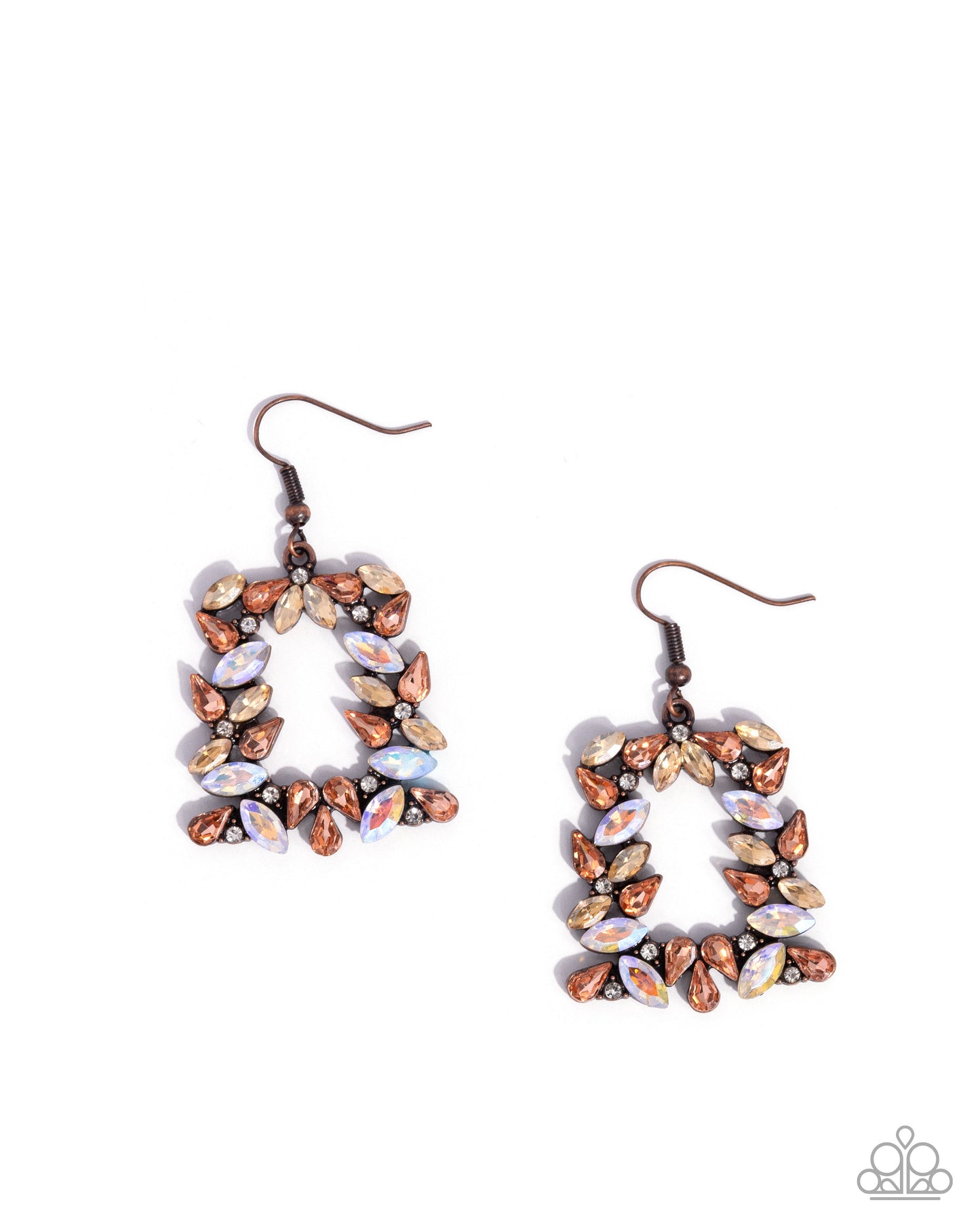 Fierce Frame - copper - Paparazzi earrings