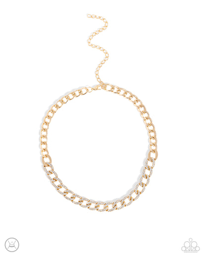 Fiercely Independent - gold - Paparazzi necklace