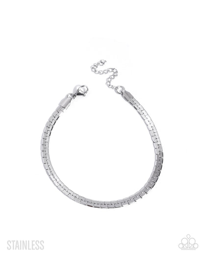 Fighting Fact - silver - Paparazzi MENS bracelet