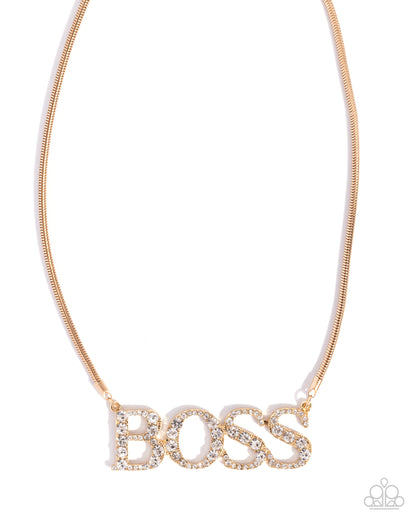 Final Boss - gold - Paparazzi necklace