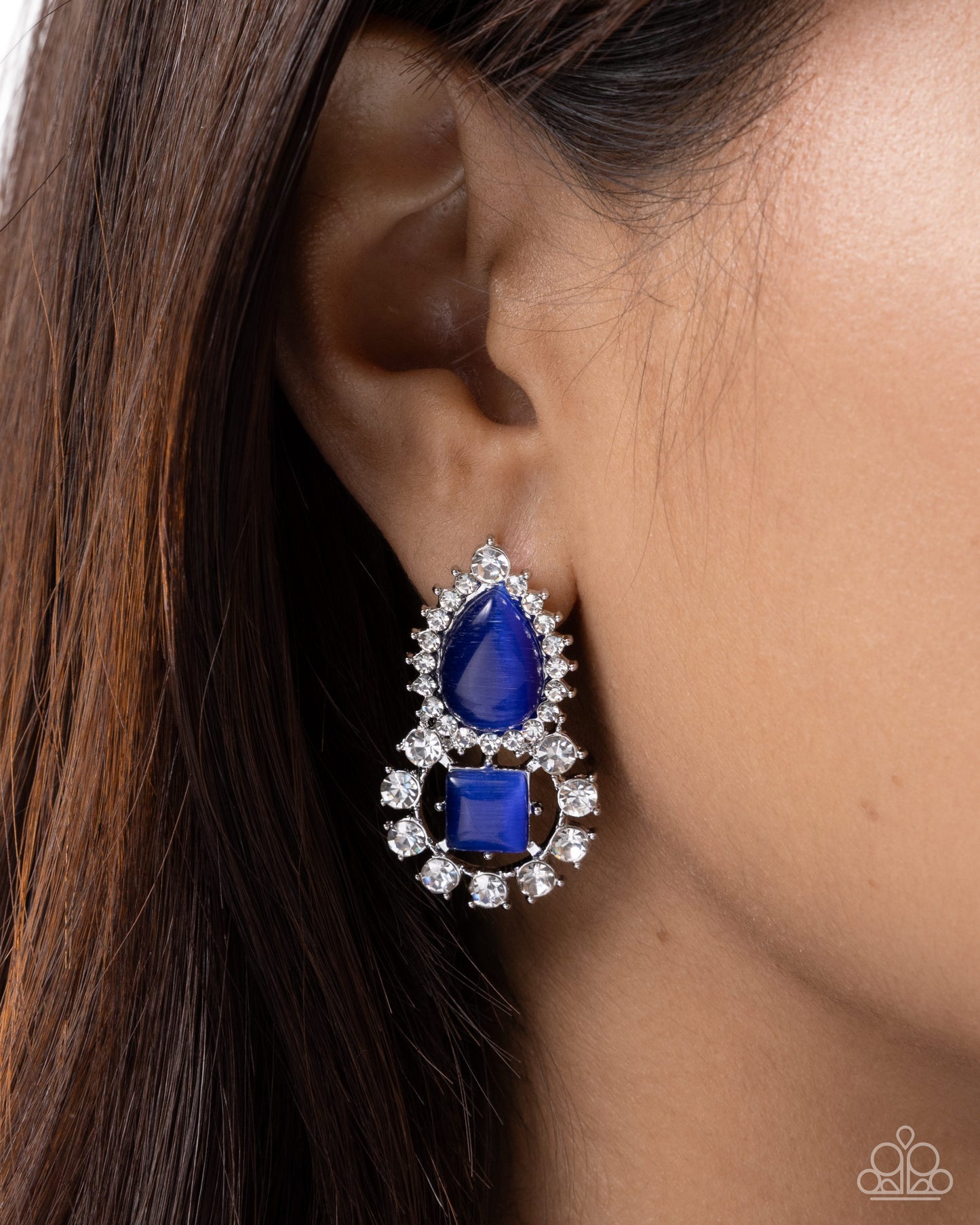 Fine Framing - blue - Paparazzi earrings
