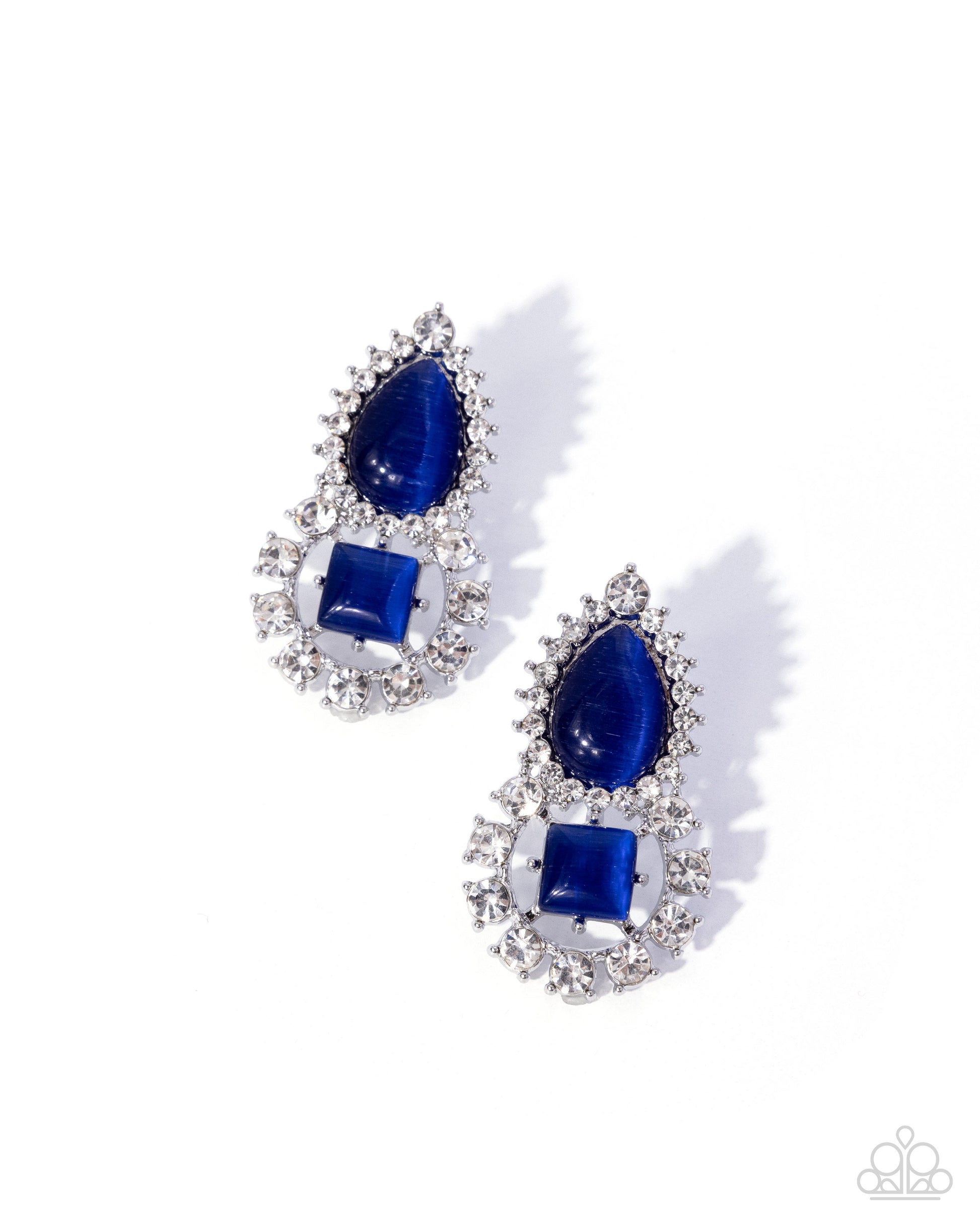Fine Framing - blue - Paparazzi earrings
