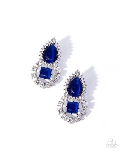 Fine Framing - blue - Paparazzi earrings