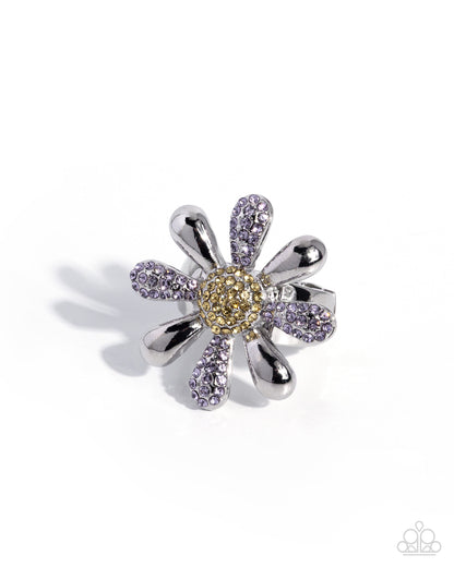 Finite Floral - purple - Paparazzi ring