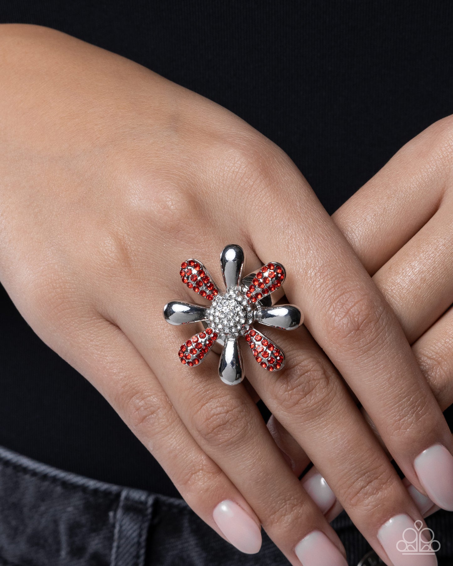 Finite Floral - red - Paparazzi ring