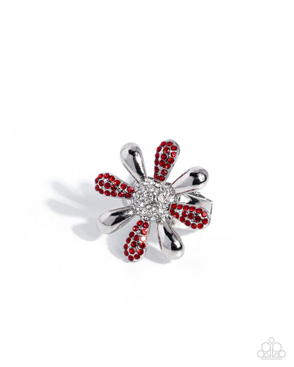 Finite Floral - red - Paparazzi ring