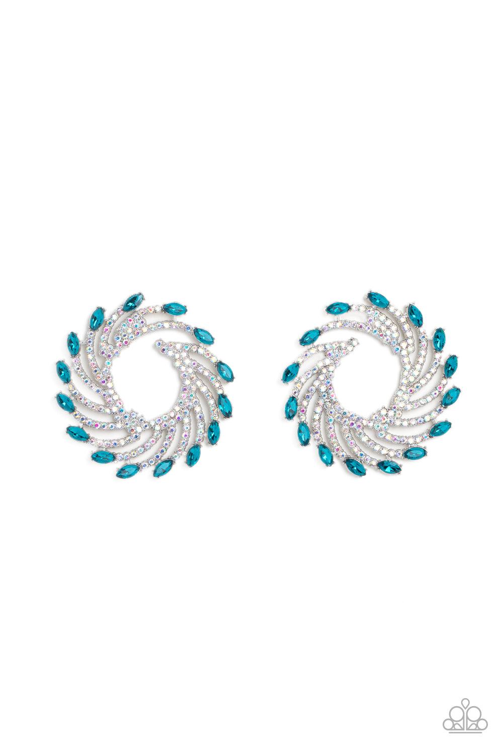 Firework Fanfare - blue - Paparazzi earrings