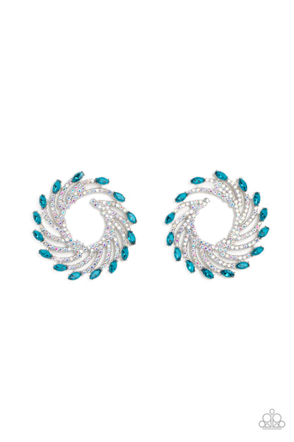 Firework Fanfare - blue - Paparazzi earrings