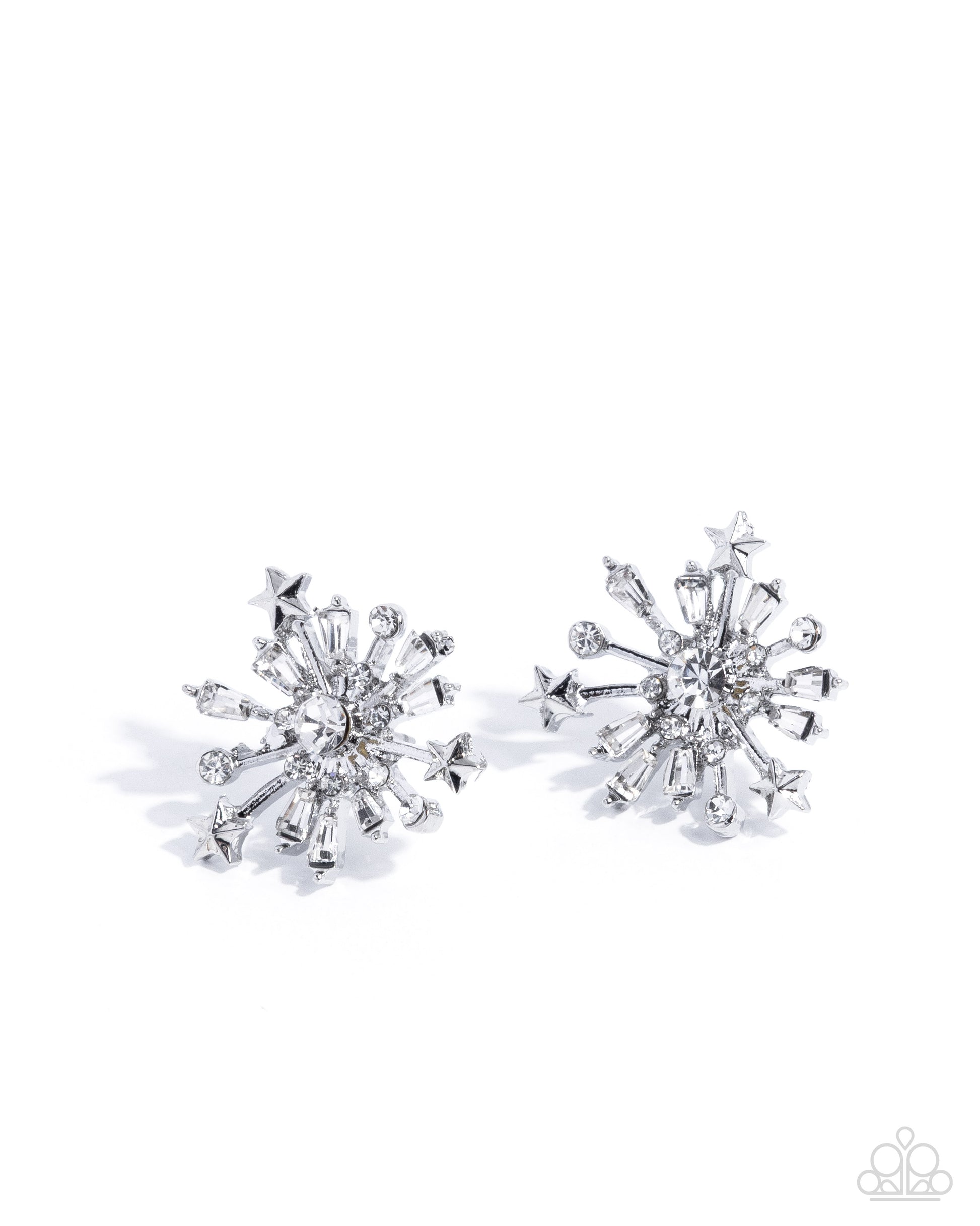 Firework Flair - white - Paparazzi earrings