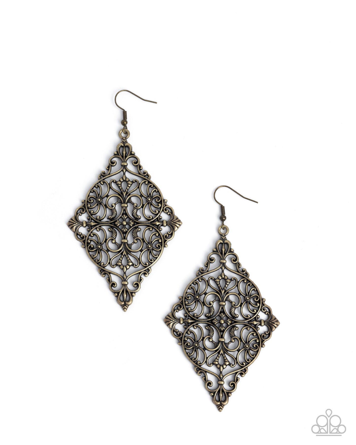 First-Place Filigree - brass - Paparazzi earrings
