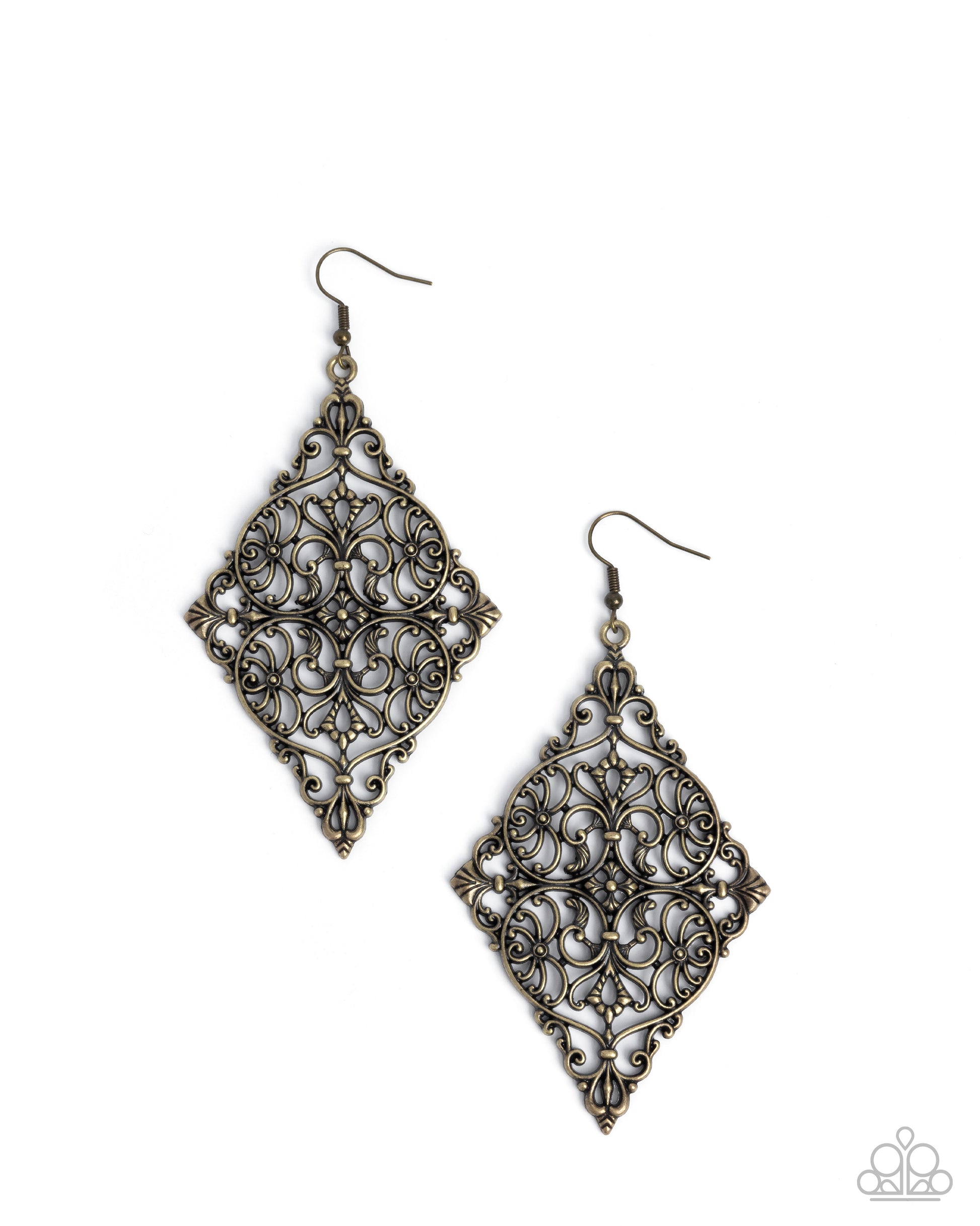 First-Place Filigree - brass - Paparazzi earrings