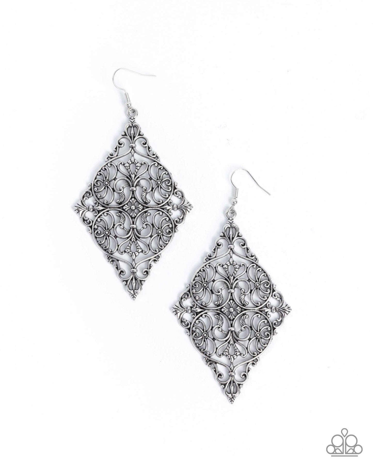 First-Place Filigree - silver - Paparazzi earrings