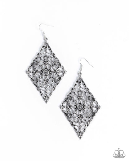 First-Place Filigree - silver - Paparazzi earrings