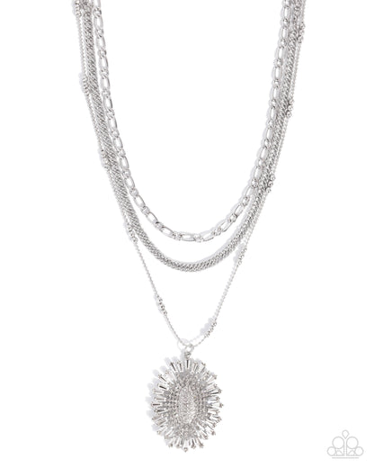 Fitting In - white - Paparazzi necklace