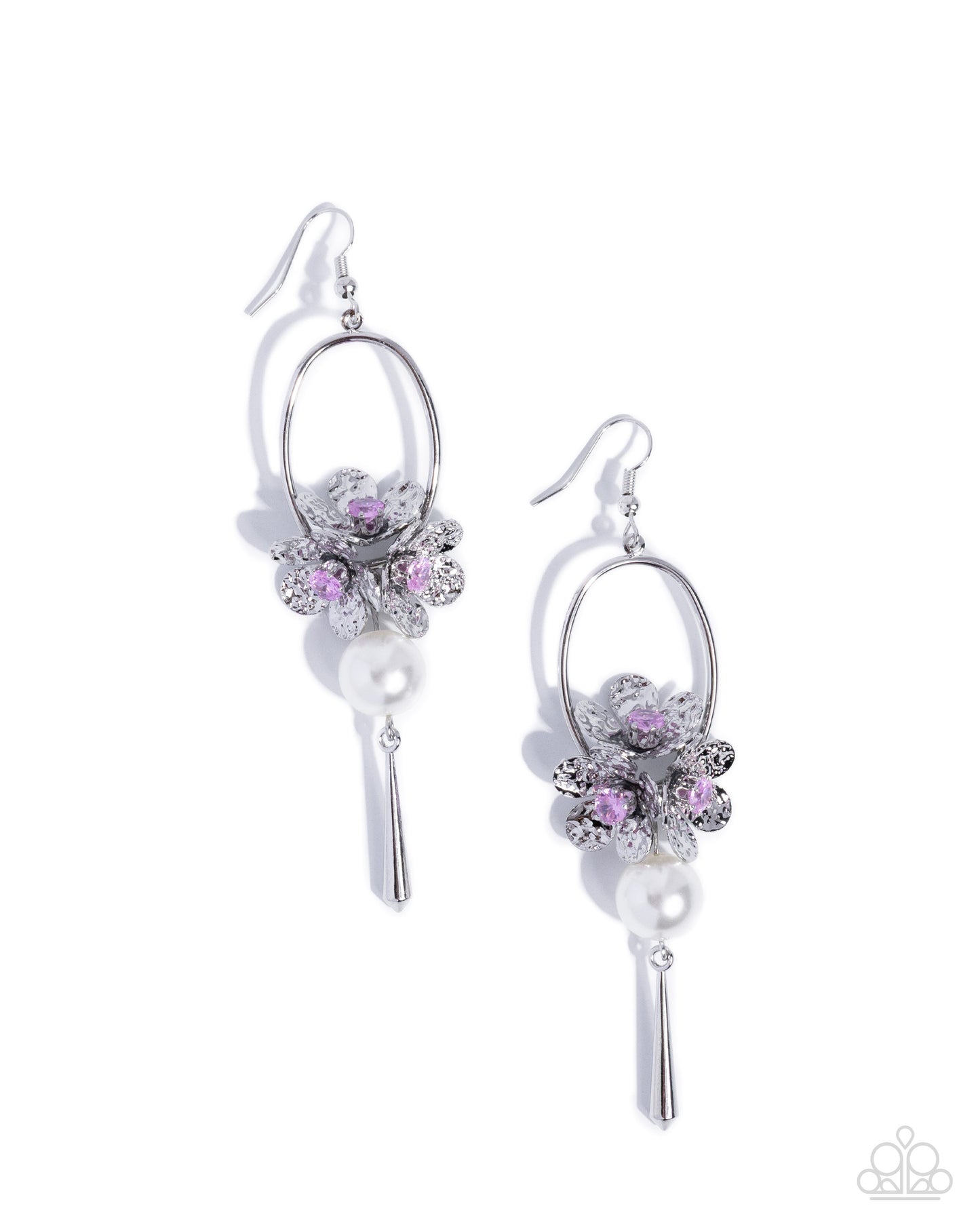 Fixed Flutter - pink - Paparazzi earrings