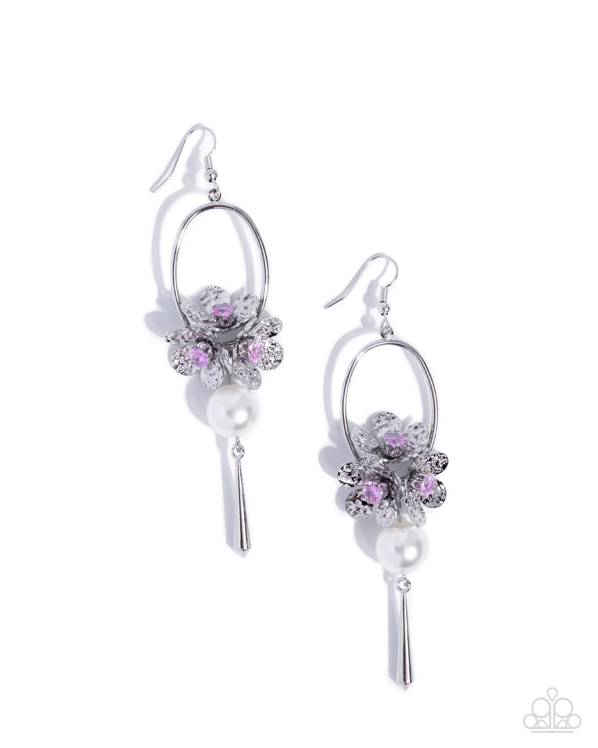 Fixed Flutter - pink - Paparazzi earrings