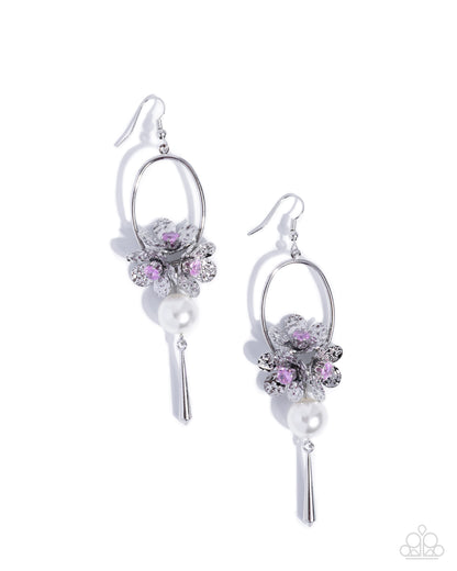 Fixed Flutter - pink - Paparazzi earrings