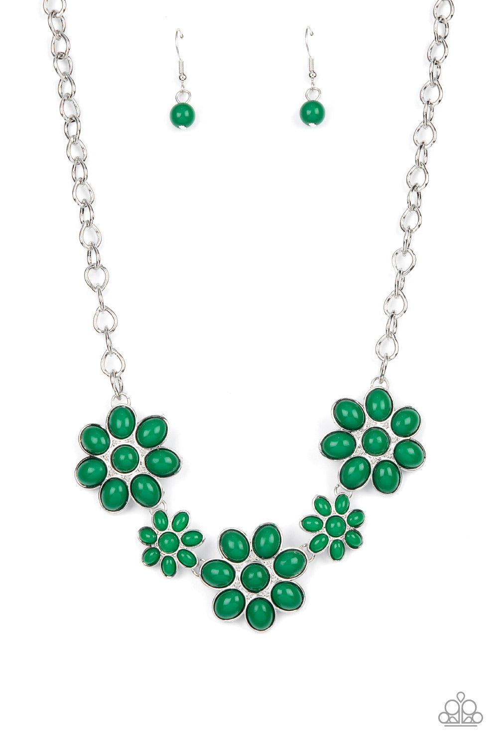 Flamboyantly Flowering - green - Paparazzi necklace