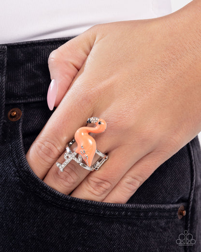 Flamingo Flair - orange - Paparazzi ring