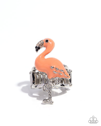 Flamingo Flair - orange - Paparazzi ring