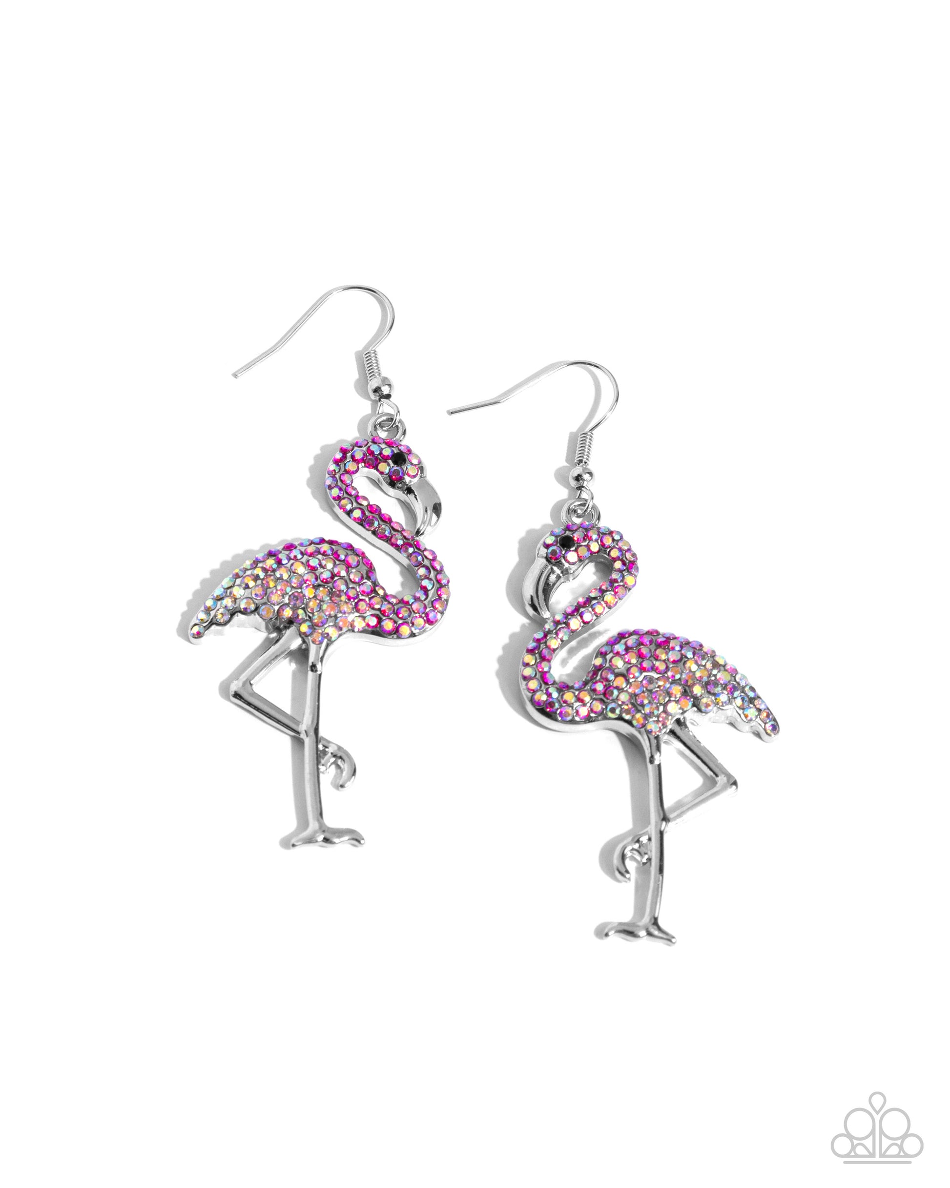 Flamingo Flourish - pink - Paparazzi earrings
