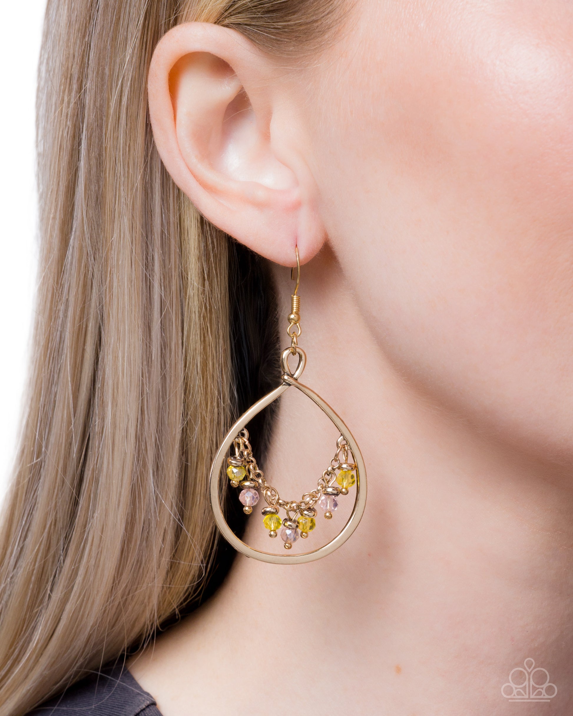 Flashback Fringe - yellow - Paparazzi earrings