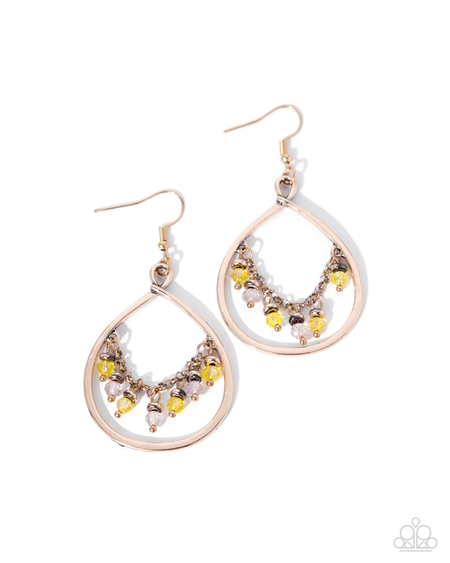 Flashback Fringe - yellow - Paparazzi earrings