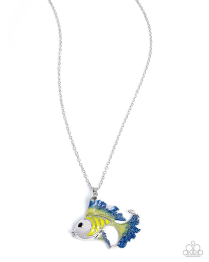 Flashy Fish - yellow - Paparazzi necklace