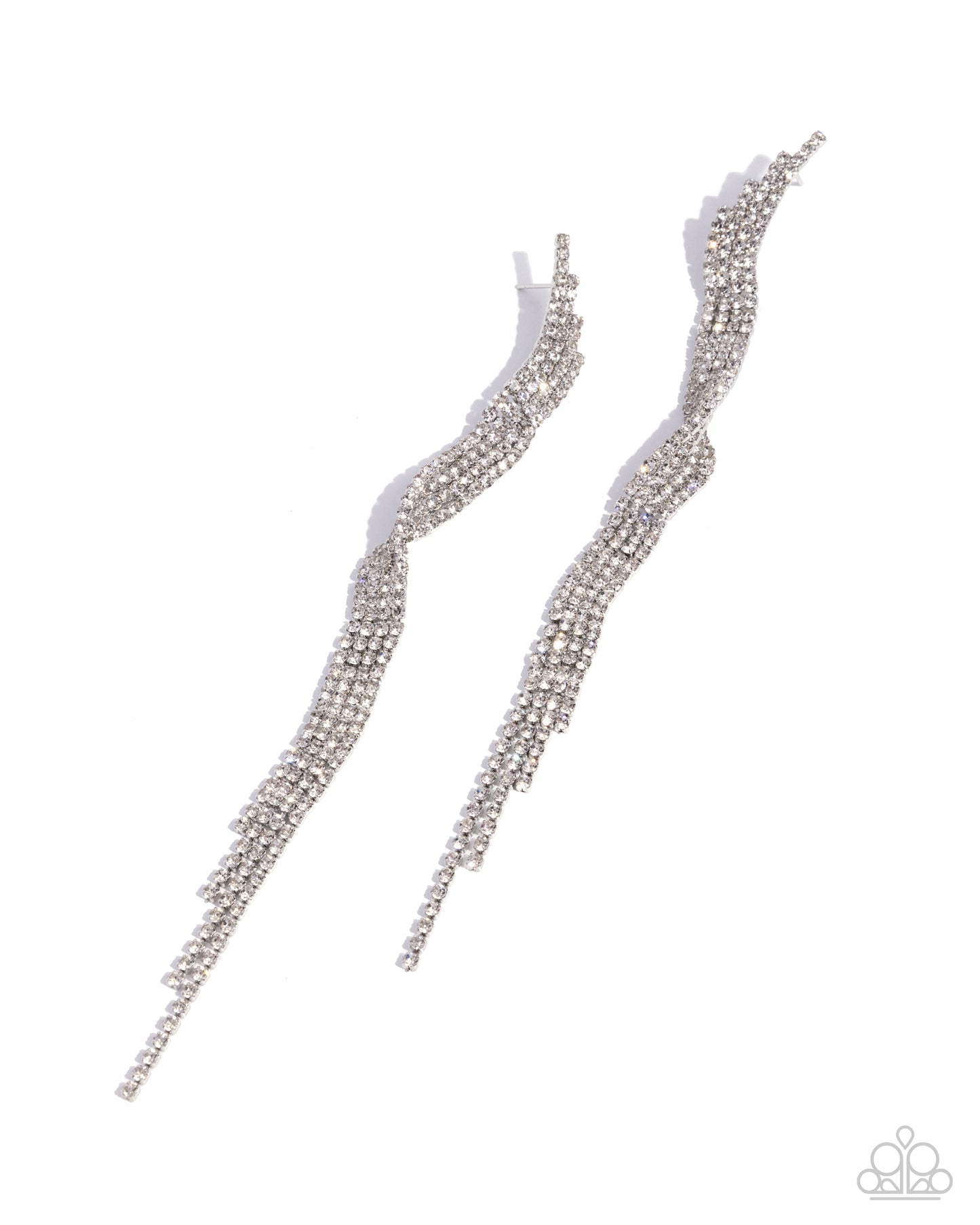 Flashy Following - white - Paparazzi earrings