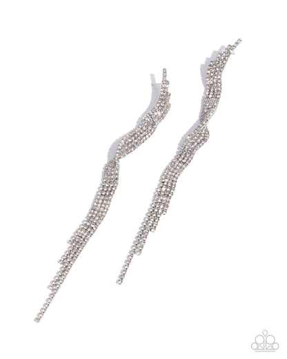 Flashy Following - white - Paparazzi earrings