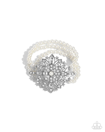 Flattering Florals - white - Paparazzi bracelet