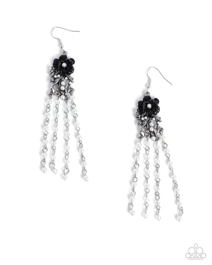Flawless Floral - black - Paparazzi earrings