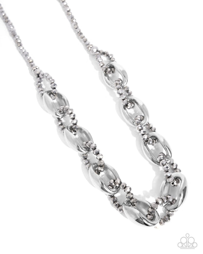 Flickering Fact - silver - Paparazzi necklace