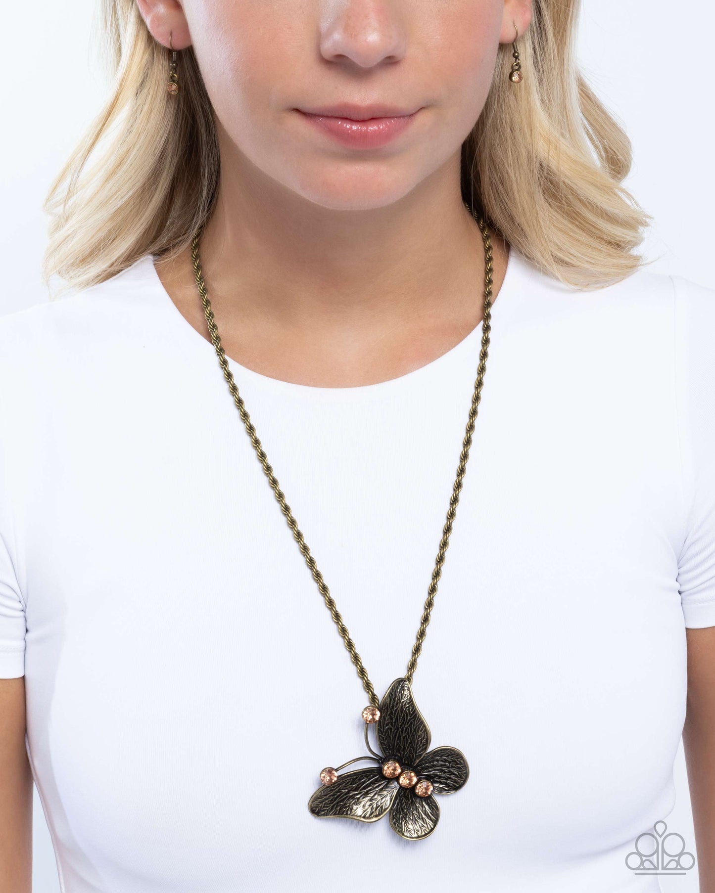 Flight Test - brass - Paparazzi necklace