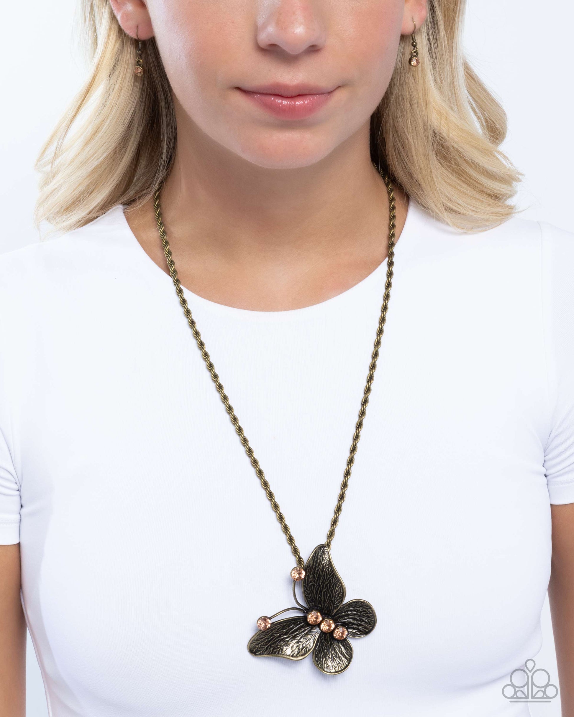 Flight Test - brass - Paparazzi necklace