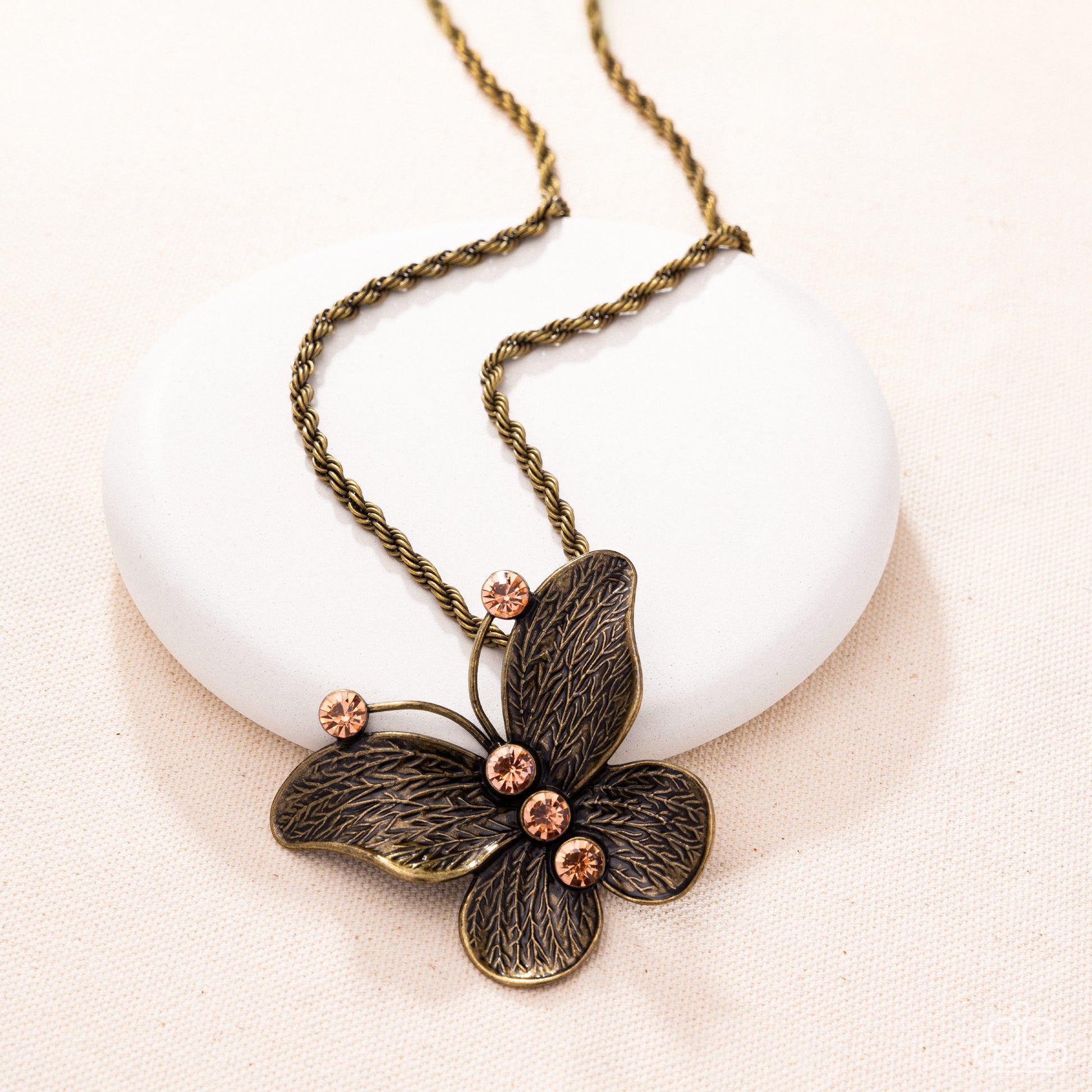 Flight Test - brass - Paparazzi necklace