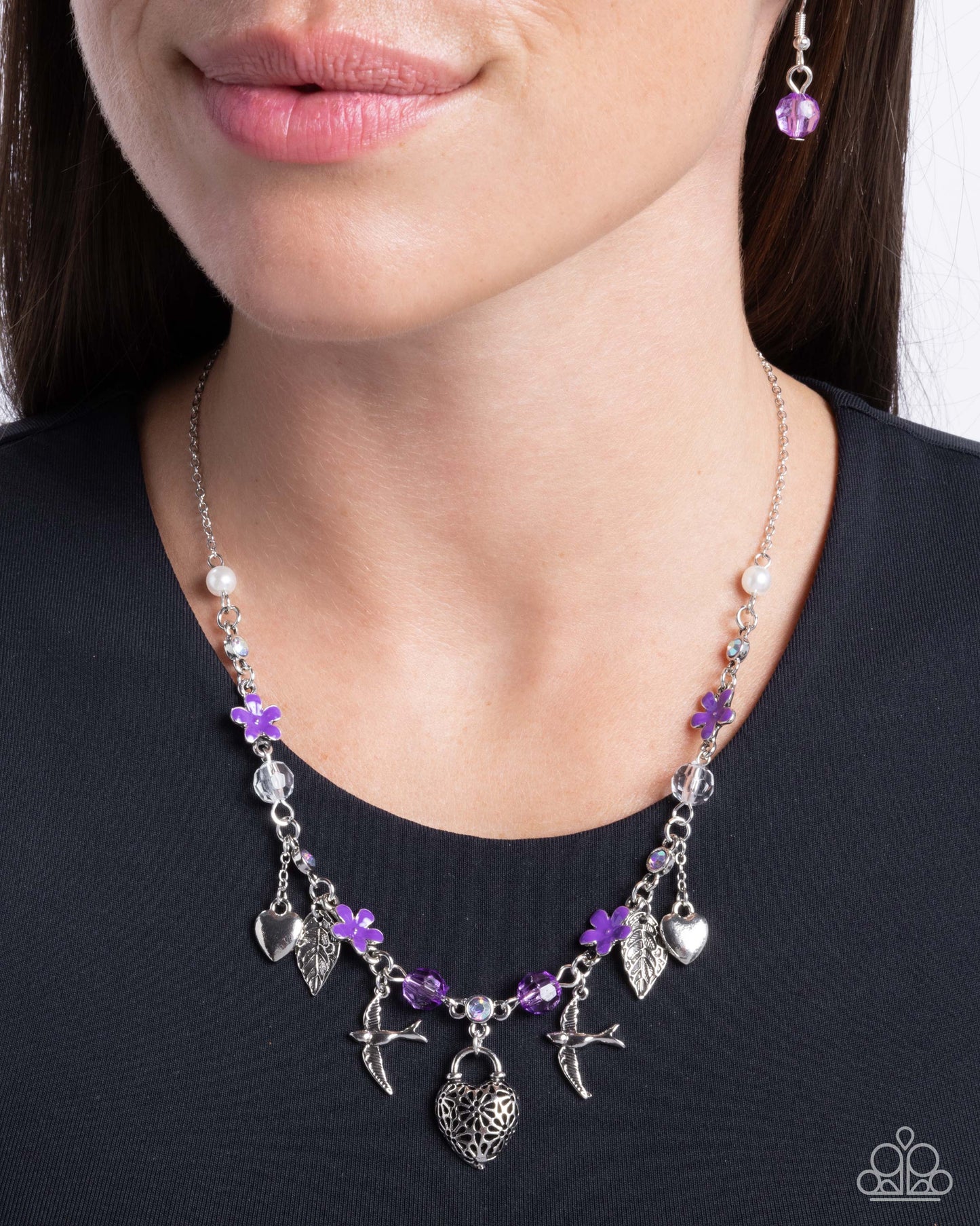 Flight of the Sparrow - purple - Paparazzi necklace