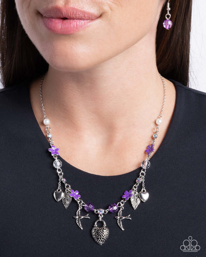 Flight of the Sparrow - purple - Paparazzi necklace