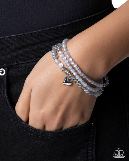 Flirtatious Facets - silver - Paparazzi bracelet
